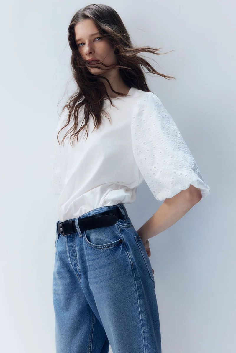 H&M Balloon-sleeved top